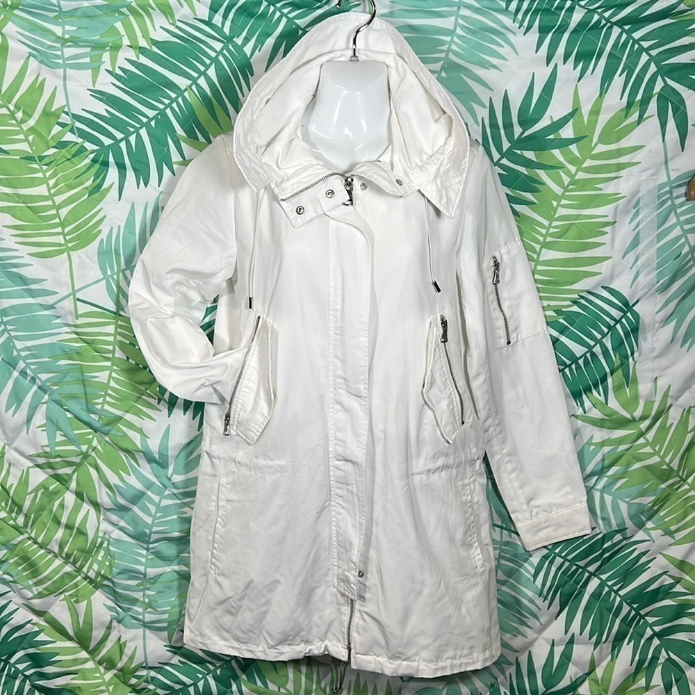 Vince Camuto long white hoodie jacket size XS - Picture 2 of 10